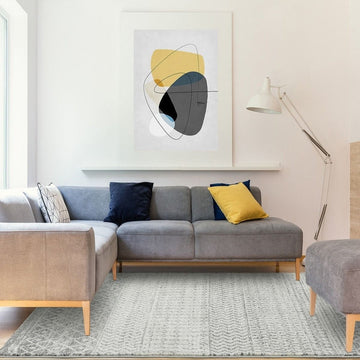 Nova NV35 Aztec Modern Tribal Durable Easy-Care Polypropylene Short Pile Grey Rug-Asiatic Carpets-Rug Love - The Most Loved Rug Store